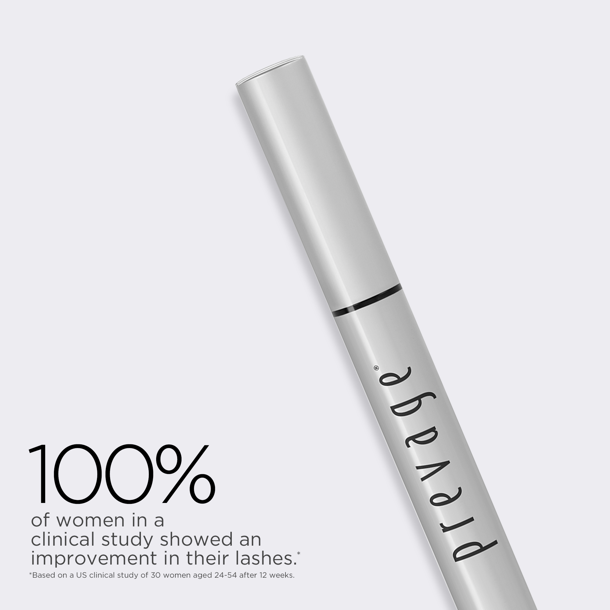 100% of women in a clinical study showed an improvement in their lashes based on a US clinical study of 30 women aged 24-54 after 12 weeks. 