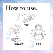 Tip the bottle, shake and pat on face